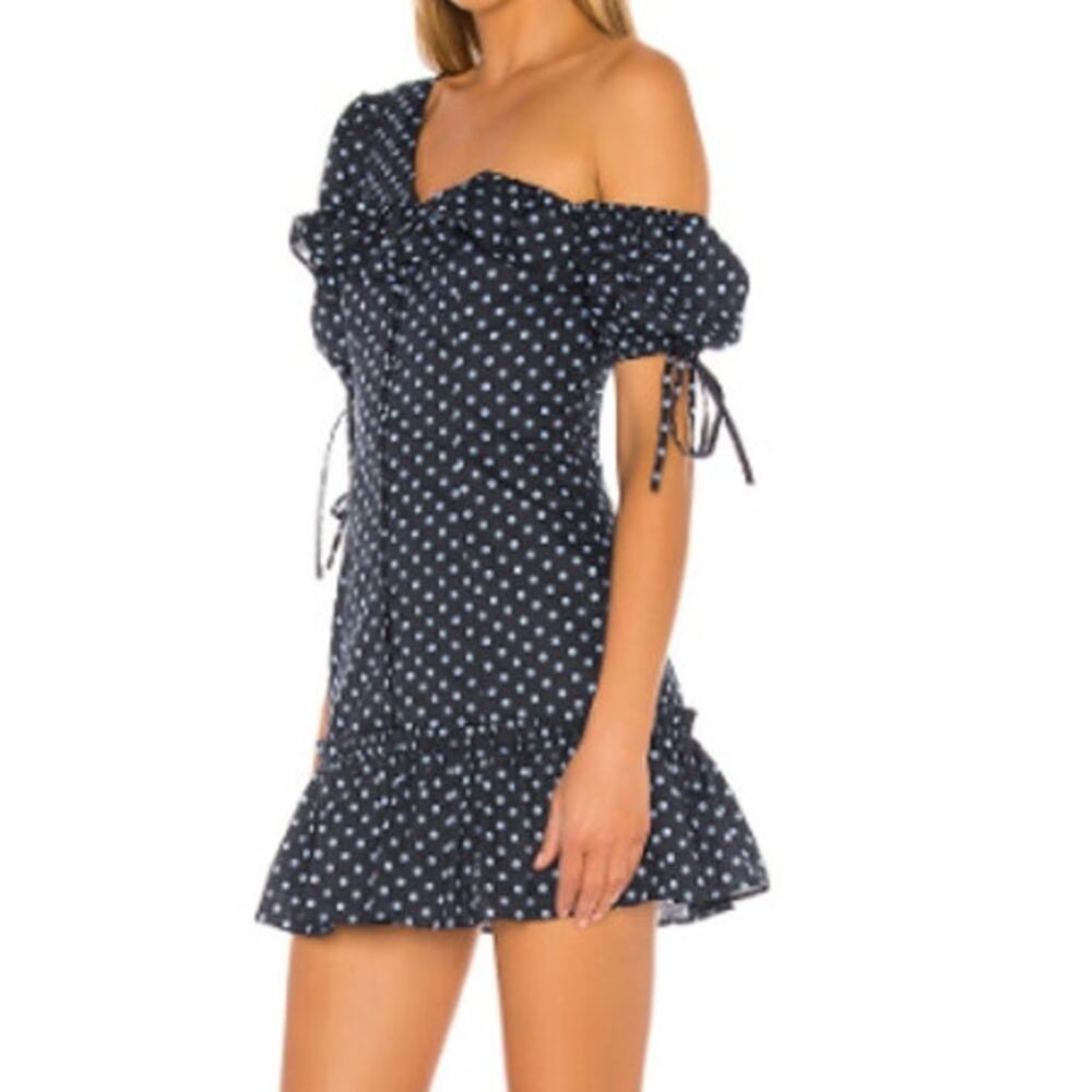 Majorelle Women's Blue Dot Sonia Mini Dress Size L (C-8)